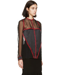 Черная шифоновая блузка от Givenchy