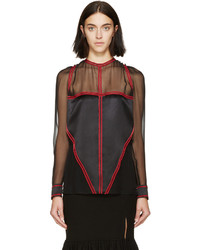Черная шифоновая блузка от Givenchy