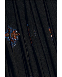 Черная шифоновая длинная юбка со складками от Lanvin