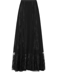 Черная шифоновая длинная юбка от Elie Saab