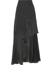 Черная шифоновая длинная юбка от Rosetta Getty