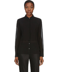 Женская черная шифоновая классическая рубашка от Alexander Wang