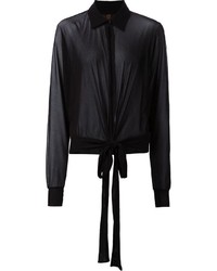 Женская черная шифоновая классическая рубашка от Jean Paul Gaultier
