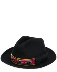 Женская черная шляпа с украшением от Etro