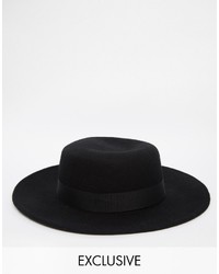 Мужская черная шляпа от Reclaimed Vintage