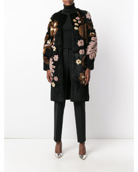 Черная шуба от Alberta Ferretti