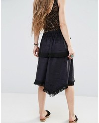 Черная юбка c бахромой от Moon River