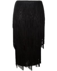 Черная юбка c бахромой от Tom Ford