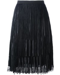 Черная юбка в сеточку со складками от Elie Saab