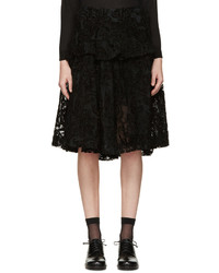 Черная юбка из фатина с вышивкой от Simone Rocha