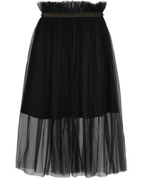 Черная юбка из фатина с украшением от Mother of Pearl