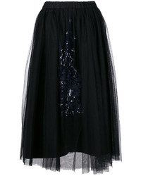 Черная юбка из фатина с украшением от No.21