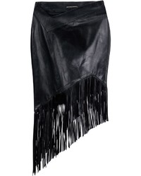 Черная юбка-карандаш c бахромой от Alexandre Vauthier