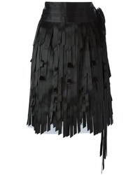Черная юбка-карандаш c бахромой от Chanel