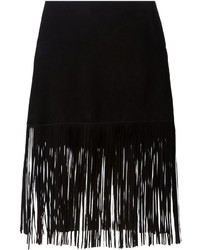Черная юбка-карандаш c бахромой от Muu Baa