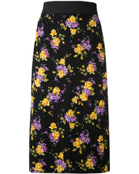 Черная юбка-карандаш с вышивкой от Dolce & Gabbana