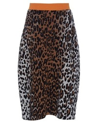 Черная юбка-карандаш с леопардовым принтом
