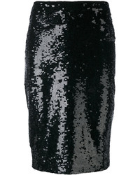Черная юбка-карандаш с пайетками от P.A.R.O.S.H.