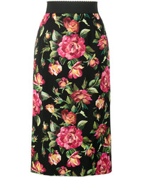Черная юбка-карандаш с принтом от Dolce & Gabbana