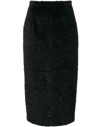 Черная юбка-карандаш с рельефным рисунком от No.21