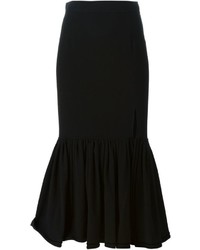 Черная юбка-карандаш с рюшами от Givenchy