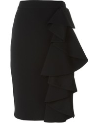 Черная юбка-карандаш с рюшами от Moschino