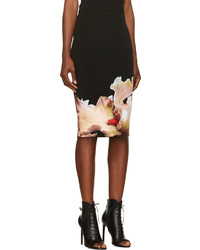 Черная юбка-карандаш с цветочным принтом от Givenchy