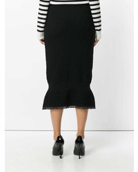 Черная юбка-миди c бахромой от Christian Dior Vintage