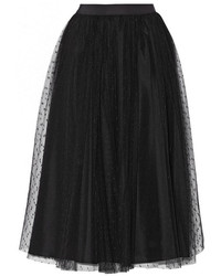 Черная юбка-миди из фатина со складками от RED Valentino