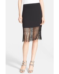 Черная юбка-миди крючком