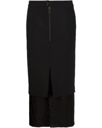 Черная юбка-миди с разрезом от Maison Margiela