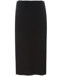 Черная юбка-миди с разрезом