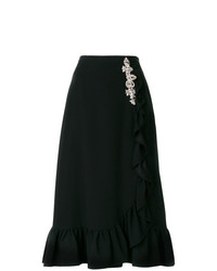 Черная юбка-миди с украшением от Christopher Kane