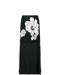 Черная юбка-миди с цветочным принтом от Boutique Moschino