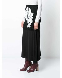 Черная юбка-миди с цветочным принтом от Boutique Moschino
