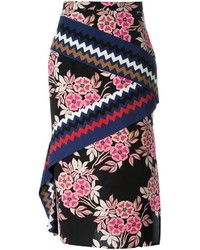 Черная юбка-миди с цветочным принтом от MSGM