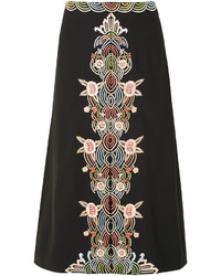 Черная юбка-миди с цветочным принтом от Vilshenko