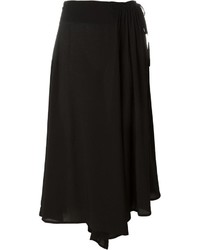 Черная юбка-миди со складками от Yohji Yamamoto