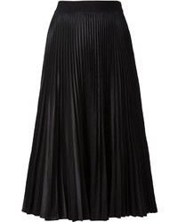 Черная юбка-миди со складками