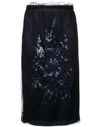 Черная юбка с пайетками с вышивкой от No.21