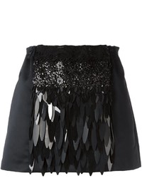 Черная юбка с пайетками с украшением от No.21