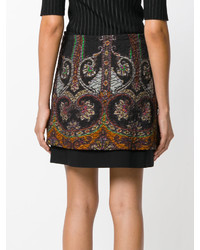 Черная юбка с принтом от Etro