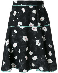 Черная юбка с цветочным принтом от Carven