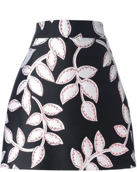 Черная юбка с цветочным принтом от MSGM