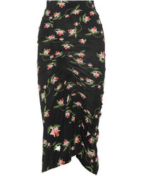 Черная юбка с цветочным принтом от Preen by Thornton Bregazzi