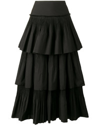 Черная юбка со складками от Alberta Ferretti