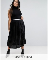 Черная юбка со складками от Asos