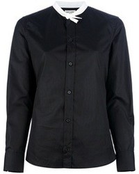 Черно-белая блуза на пуговицах от Saint Laurent