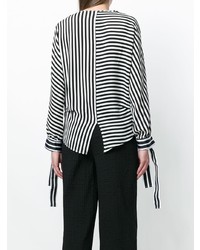 Черно-белая блузка с длинным рукавом в горизонтальную полоску от Federica Tosi