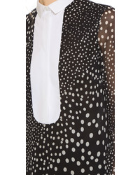 Черно-белая блузка с длинным рукавом в горошек от Giambattista Valli